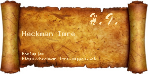 Heckman Imre névjegykártya